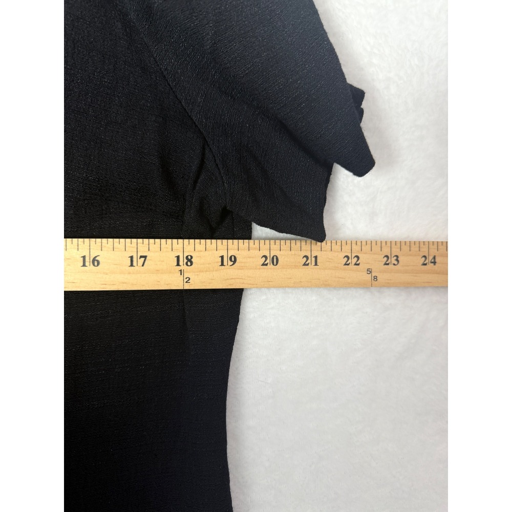 Allison-che Black Short Sleeve Sheath Dress With‎ Metal Detail Size 16 - Picture 10 of 11